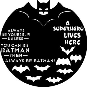 תבנית שעון ויניל באטמן - בחיתוך לייזר