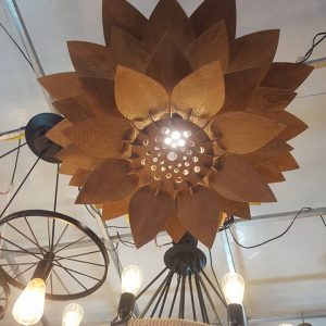 תבנית מנורת תליון לוטוס נברשת - בחיתוך לייזר