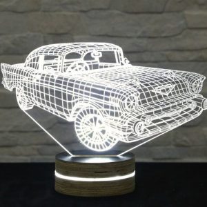 מנורת לילה לרכב יצירתית תלת מימדית - בחיתוך לייזר