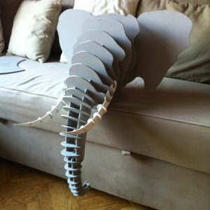 פאזל תלת מימד ראש פיל 10 מ"מ - בחיתוך לייזר