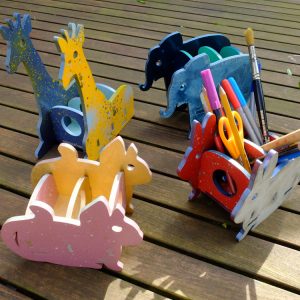 פאזל תלת מימד מחזיק עיפרון פיל - בחיתוך לייזר