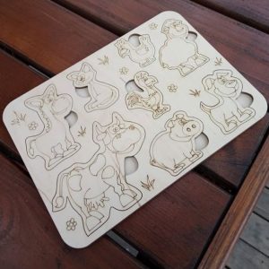 חידת יתדות עץ לחיות משק - בחיתוך לייזר