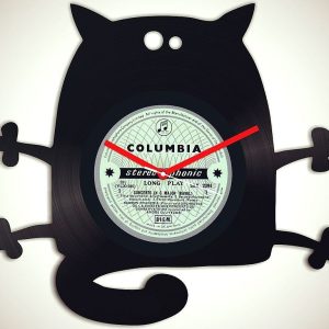 שעון קיר של חתול זעף - בחיתוך לייזר