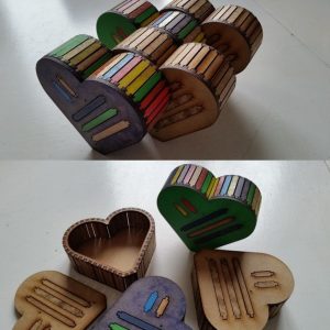 תבנית תיבת לב - בחיתוך לייזר