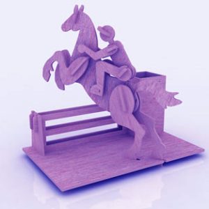 מעמד למחזיק עט לרכיבה על סוסים - בחיתוך לייזר