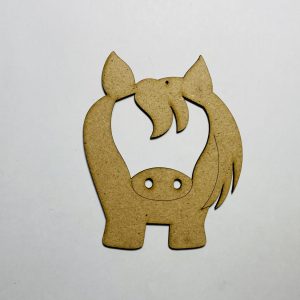 צורת סוס לא גמורה מגזרת חיות מעץ - בחיתוך לייזר