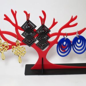 מעמד עץ תכשיטים אקריליק - בחיתוך לייזר