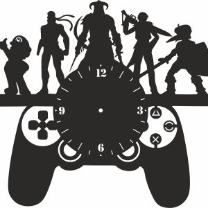 שעון קיר לפלייסטיישן תקליט ויניל - בחיתוך לייזר