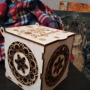 קופסת מתנה לבוד - בחיתוך לייזר