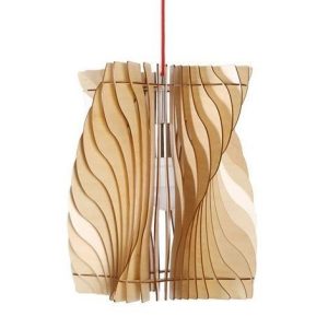 מנורת עץ מעוותת - בחיתוך לייזר