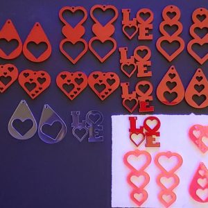 תבנית PDF של עגילי ולנטיינס - בחיתוך לייזר