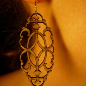 עגילי עץ דקורטיביים - בחיתוך לייזר