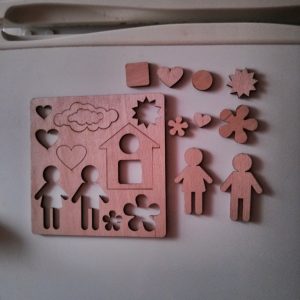 פאזל עץ צעצועים חינוכיים מודרניים לילדים תבנית חיתוך בלייזר - בחיתוך לייזר