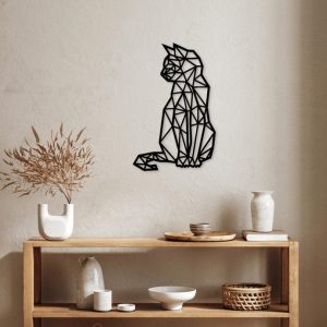 תמונת בחיתוך לייזר- חתול גיאומטרי