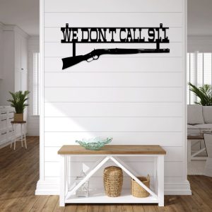 תמונת בחיתוך לייזר- 911 קריאת אקדח רובה