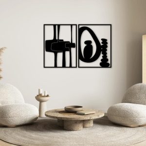 תמונת בחיתוך לייזר- מופשט גיאומטרי מודרני