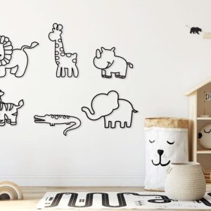 תמונת בחיתוך לייזר- חיות תינוקות ספארי