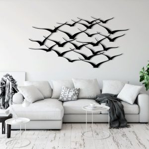 תמונת בחיתוך לייזר- ציפורים להקות