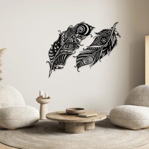 תמונת בחיתוך לייזר- נוצת בוהו