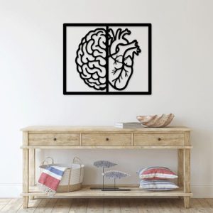 תמונת בחיתוך לייזר- מוח ולב