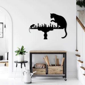 תמונת בחיתוך לייזר- חתול שחמט