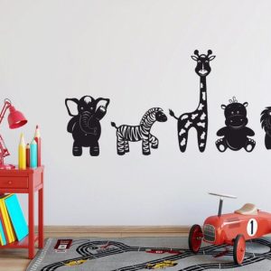 תמונת בחיתוך לייזר- חיות מצוירות חמודות