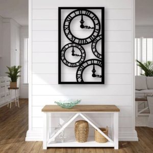תמונת בחיתוך לייזר- עיצוב איור שעון דקורטיבי