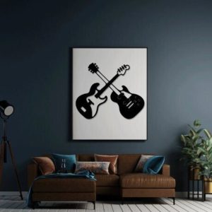 תמונת בחיתוך לייזר- גיטרה חשמלית