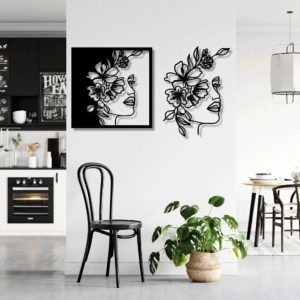 תמונת בחיתוך לייזר- פרחי פרחים לפנים