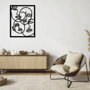 תמונת בחיתוך לייזר- גרפיקה של Faces Line