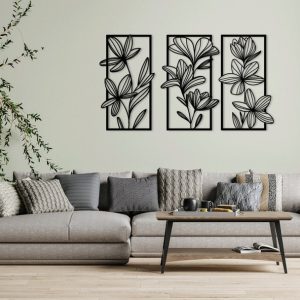 תמונת בחיתוך לייזר- פרחים פרחוני