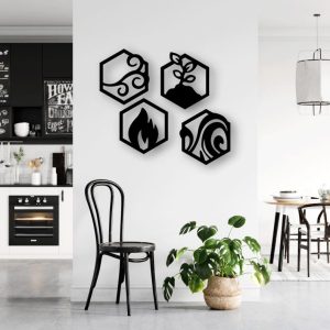 תמונת בחיתוך לייזר- ארבעה יסודות: אדמה