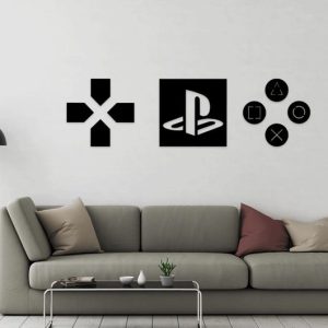 תמונת בחיתוך לייזר- קונסולת משחקים בקר משחק