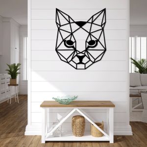 תמונת בחיתוך לייזר- חתול גיאומטרי