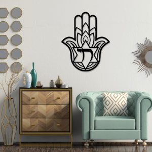 תמונת בחיתוך לייזר- חמסה מנדלה יד עברית