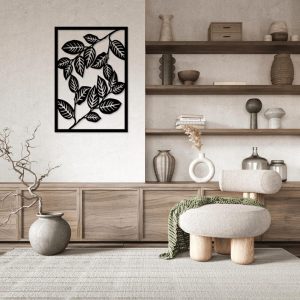 תמונת בחיתוך לייזר- ענף עלה