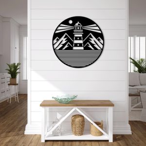 תמונת בחיתוך לייזר- Lighthouse Wave הר Sea Ocean