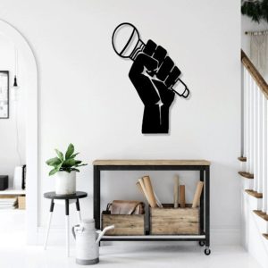 תמונת בחיתוך לייזר- מוזיקת מיקרופון