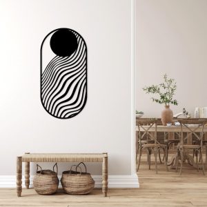 תמונת בחיתוך לייזר- גל ירח מופשט תלת מימד