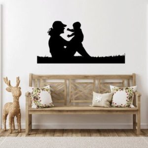 תמונת בחיתוך לייזר- אמא בן אהבה משפחה