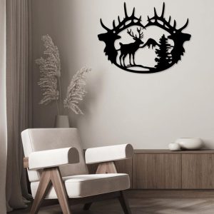 תמונת בחיתוך לייזר- הר Forest Deer