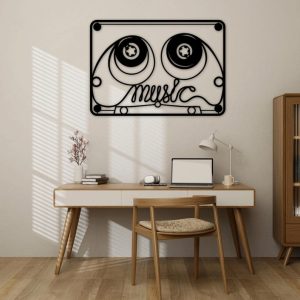 תמונת בחיתוך לייזר- קלטת מוזיקה