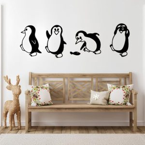 תמונת בחיתוך לייזר- פינגווינים