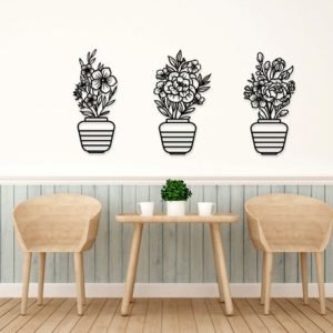 תמונת בחיתוך לייזר- ורד דייזי אגרטל בעציצים