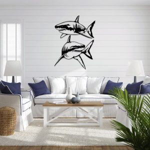 תמונת בחיתוך לייזר- חיית כריש