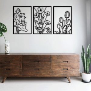 תמונת בחיתוך לייזר- פרחי אביב צבעוני