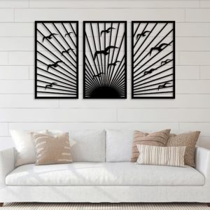 תמונת בחיתוך לייזר- ציפורי שקיעה