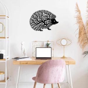 תמונת בחיתוך לייזר- קיפוד ענף עץ