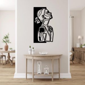 תמונת בחיתוך לייזר- אמנות קו אישה