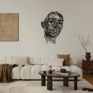 תמונת בחיתוך לייזר- אמנות קו פנים לנשים